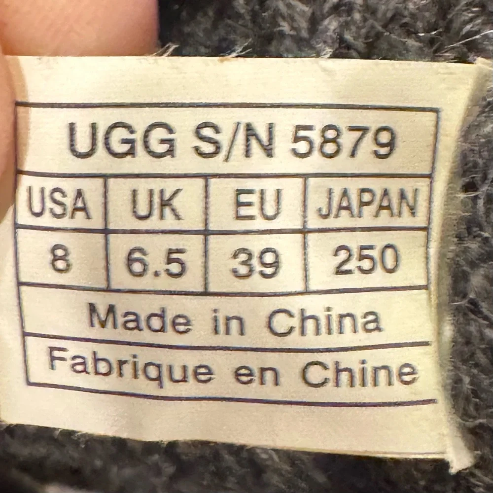 UGG Classic Argyle Knit Gray Boots Women’s Size 8 - Picture 7 of 7